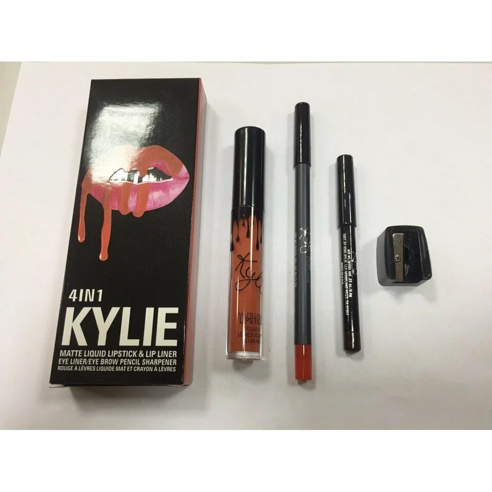 Подарочные наборы косметики Набор Kylie 4in1 Matte Liquid Lipstick / Lip Liner / Eye Liner 22 10000