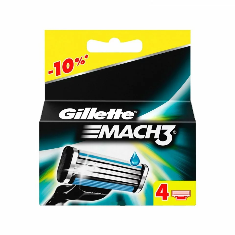 Для бритья Сменные кассеты для бритья Gillette Mach3 4 шт 10966