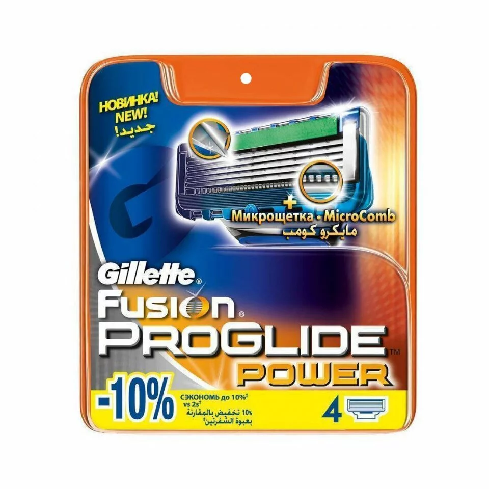 Для бритья Сменные кассеты для бритья Gillette Fusion ProGlide Power 4 шт 10956