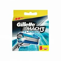 Для бритья Сменные кассеты для бритья Gillette Mach3 Turbo 8 шт 10964